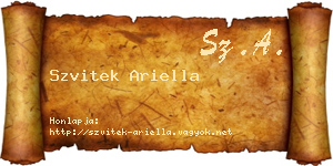 Szvitek Ariella névjegykártya